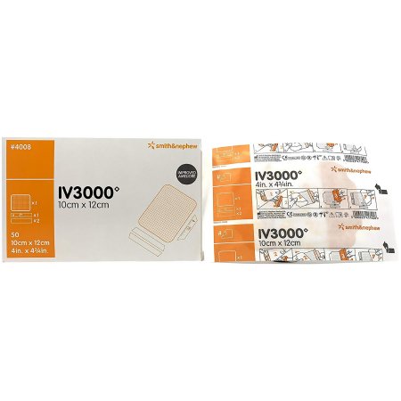Smith & Nephew I.V. Dressing IV3000™ REATIC Film 4 X 4-3/8 Inch Sterile - Box of 50 - 66024008-BX