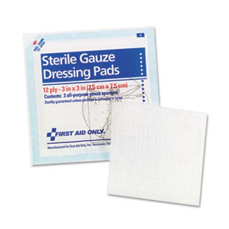 First Aid Only™ SmartCompliance Gauze Pads, Sterile, 12-Ply, 3 x 3, 5 Dual-Pads/Pack - Pack of 1 - FAO-FAE5005-PK