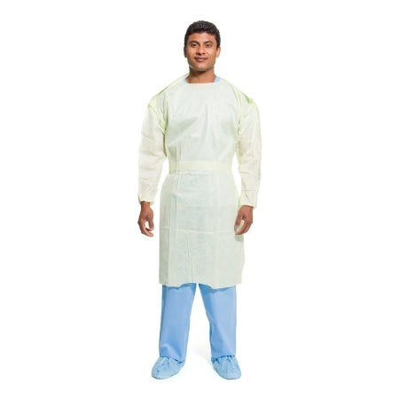 O&M Halyard Inc Protective Procedure Gown Halyard Tri-Layer Large Yellow NonSterile AAMI Level 2 Disposable - Each - 69979-EA