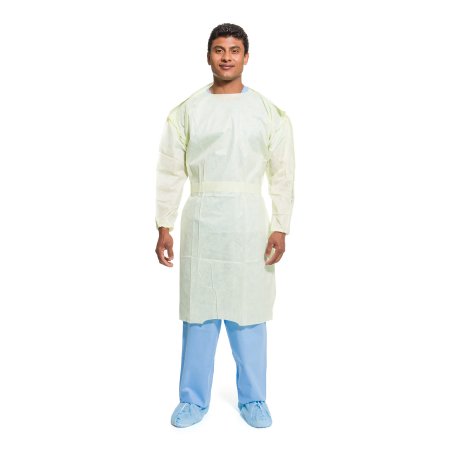 O&M Halyard Inc Protective Procedure Gown Halyard Tri-Layer Large Yellow NonSterile AAMI Level 2 Disposable - Pack of 10 - 69979-PK