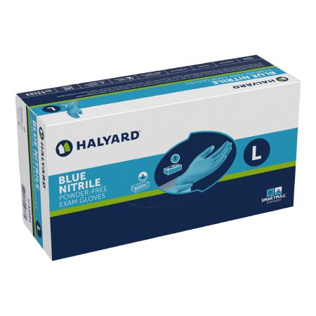O&M Halyard Inc Exam Glove Blue Nitrile® Large NonSterile Nitrile Standard Cuff Length Textured Fingertips Blue Not Rated - Case of 1000 - 53103-CS