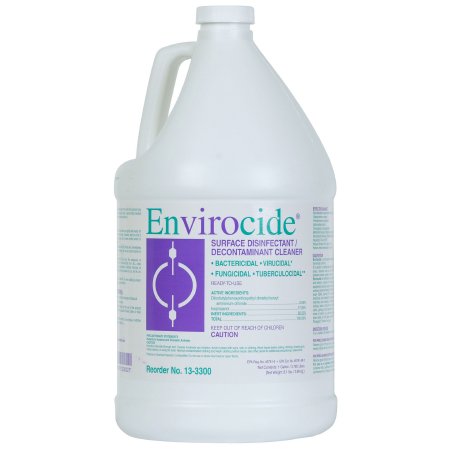 Metrex Research Envirocide® Surface Disinfectant Cleaner Alcohol Based Manual Pour Liquid 1 gal. Jug Alcohol Scent NonSterile - Case of 4 - 13-3300-CS