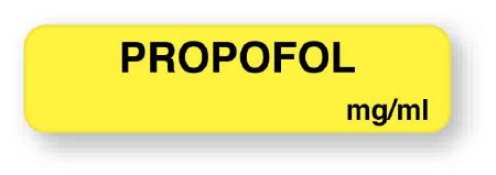 United Ad Label Drug Label UAL™ Anesthesia Label Propofol mg/mL Yellow 5/16 X 1-1/4 Inch - Roll of 1 - ULAM006-RL