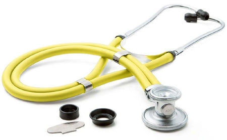 American Diagnostic Corp Sprague Stethoscope Adscope® Yellow 2-Tube 22 Inch Tube Double Sided Chestpiece - Each - 641NY-EA
