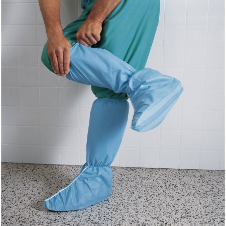 O&M Halyard Inc Boot Cover Hi Guard® X-Large Knee High Nonskid Sole Blue NonSterile - Case of 150 - 69671-CS
