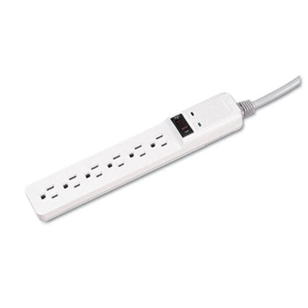 Fellowes® Basic Home/Office Surge Protector, 6 AC Outlets, 6 ft Cord, 450 J, Platinum - Each - FEL-99012-EA
