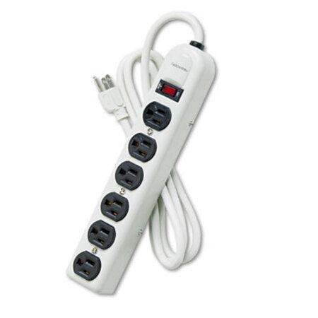 Fellowes® Metal Power Strip, 6 Outlets, 6 ft Cord, Platinum - Each - FEL-99027-EA