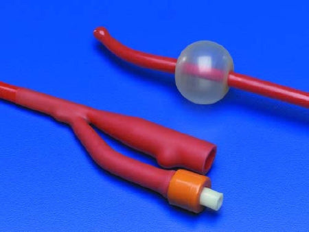 Cardinal Foley Catheter Ultramer™ 2-Way Coude Tip 5 cc Balloon 16 Fr. Hydrogel Coated Red Rubber - CT/12 - 1516C-CT