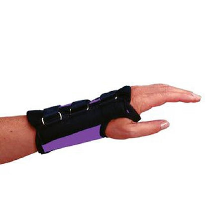 Patterson Medical Supply Wrist Brace Rolyan® D-Ring™ Aluminum / Polyester / Cotton / Foam / Polyester Left Hand Purple Small - Each - A6093-EA