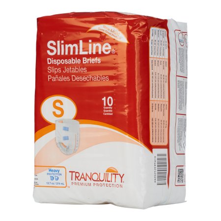 Principle Business Enterprises Unisex Adult Incontinence Brief Tranquility® Slimline® Small Disposable Heavy Absorbency - Pack of 10 - 2120-PK