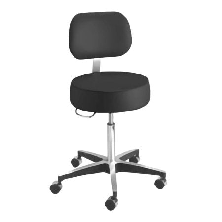 McKesson Exam Stool McKesson Backrest Pneumatic Height Adjustment 5 Casters Black - Each - 81-11001BFRUS393-EA