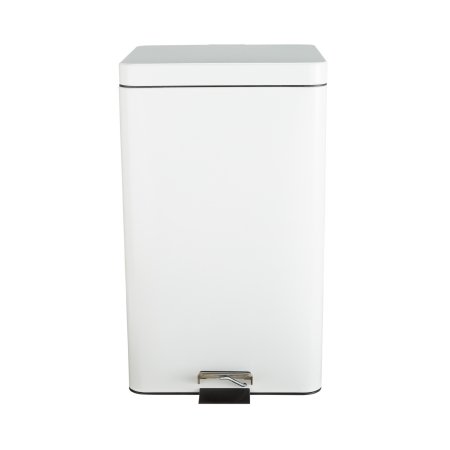 McKesson Trash Can with Plastic Liner McKesson 32 Quart Square White Steel Step On - Each - 81-35266-EA