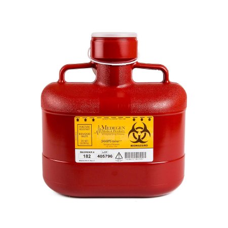 Medegen Medical Products LLC Sharps Container Sharps-Tainer® Translucent Base 11 H X 10 W X 6 D Inch Vertical Entry 1.55 Gallon - Case of 12 - 182S-CS