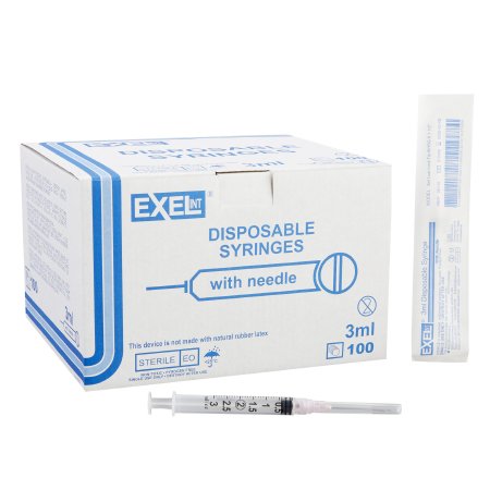 AirTite Products Standard Hypodermic Syringe with Needle ExelInt® 3 mL 1-1/2 Inch 18 Gauge NonSafety Regular Wall - Case of 1000 - 26110-CS