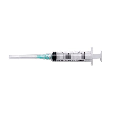 AirTite Products Standard Hypodermic Syringe with Needle ExelInt® 5 mL 1 Inch 21 Gauge NonSafety Regular Wall - Case of 800 - 26212-CS