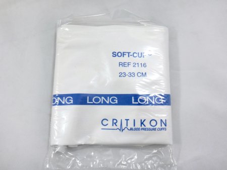 GE Healthcare Single Patient Use Blood Pressure Cuff Soft-Cuf® 23 to 33 cm Limb Cloth Fabric Cuff Adult Long Cuff - Box of 20 - 2116-BX