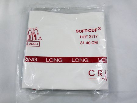 GE Healthcare Single Patient Use Blood Pressure Cuff Soft-Cuf® 31 to 40 cm Limb Cloth Fabric Cuff Adult Long Cuff - Box of 20 - 2117-BX