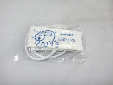 GE Healthcare Single Patient Use Blood Pressure Cuff Soft-Cuf® 7 to 13 cm Limb Cloth Fabric Cuff Neonatal 4 Cuff - Box of 20 - 2524-BX