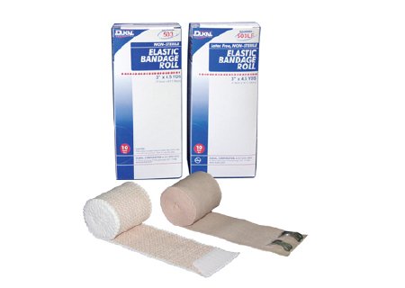 Dukal Elastic Bandage 2 Inch X 4-1/2 Yard Clip Detached Closure Tan NonSterile Standard Compression - Case of 50 - 502-CS