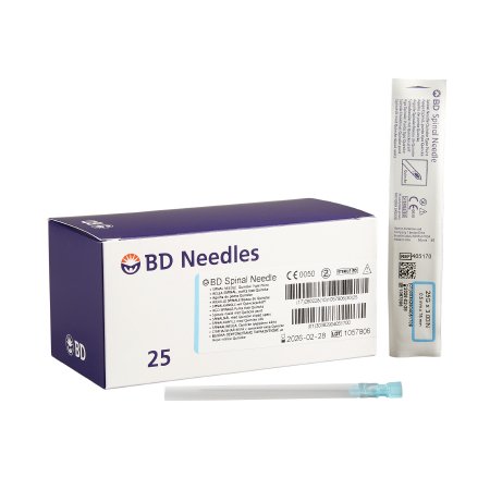 BD Spinal Needle BD™ 3 Inch 25 Gauge Quincke Style - Box of 25 - 405170-BX