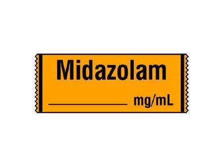 Shamrock Scientific Drug Label Shamrock Anesthesia Label MIDAZOLAM / _____ mg / mL Orange 1/2 X 1 Inch - Roll of 1 - SA-212-RL