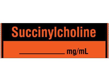 Shamrock Scientific Drug Label Shamrock Anesthesia Label Succinylcholine_mg/mL Fluorescent Red 1/2 X 1 Inch - Roll of 1 - SA-226-RL