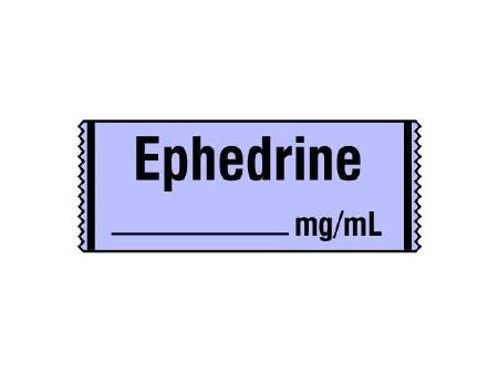 Shamrock Scientific Drug Label Shamrock Anesthesia Label EPHEDRINE / _____ mg / mL Purple 1/2 X 1 Inch - Roll of 1 - SA-282-RL