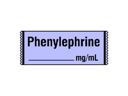 Shamrock Scientific Drug Label Shamrock Anesthesia Label Phenylephrine_mg/mL Violet 1/2 X 1 Inch - Roll of 1 - SA-283-RL