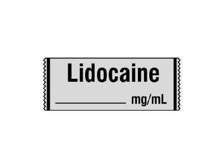 Shamrock Scientific Drug Label Shamrock Anesthesia Label LIDOCAINE / _____ mg / mL Gray 1/2 X 1 Inch - Roll of 1 - SA-300-RL