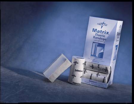 Medline Elastic Bandage Matrix 6 Inch X 5 Yard Double Hook and Loop Closure Natural Sterile Medium Compression - Case of 20 - DYNJ05156LF-CS