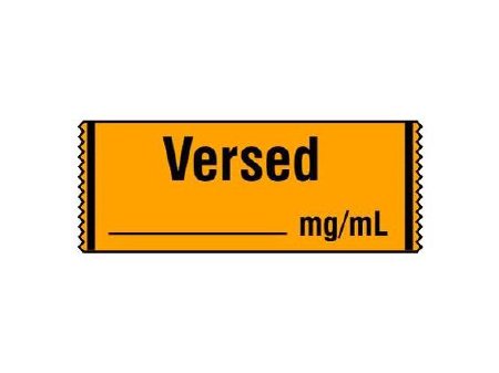 Shamrock Scientific Drug Label Shamrock Anesthesia Label Versed_mg/mL Orange 1/2 X 1 Inch - Roll of 1 - SA-213-RL