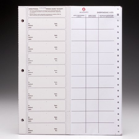 A-S Medication Solutions LLC Pre-Printed Label Advisory Label White Paper Dispensing Log Black Safety and Instructional - Pack of 250 - S02-02-PK