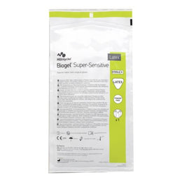 Molnlycke Surgical Glove Biogel® Super-Sensitive™ Size 7.5 Sterile Latex Standard Cuff Length Micro-Textured Straw Not Chemo Approved - Box of 50 - 82575-BX