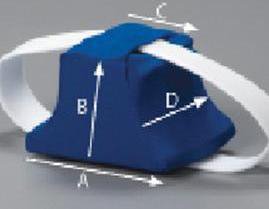DeRoyal Knee Abduction Cushion 8 W X 6 D X 5 H Inch Foam Hook and Loop Strap Fastening - Each - M60-049-EA