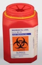 Post Medical Sharps Container Red Base Vertical Entry 1.5 Gallon - Case of 24 - WD-150-CS