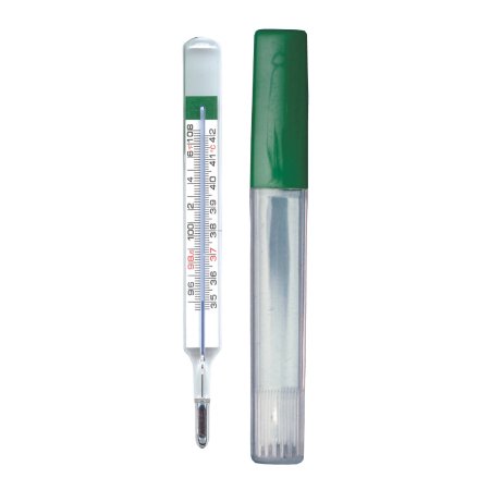 R.G. Medical Diagnostics Glass Oral Thermometer Geratherm® Glass , Mercury Free Oval Shape Fahrenheit / Celsius - Each - 20010-100-EA