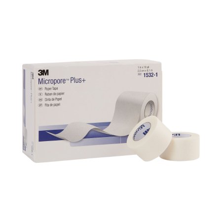 3M Medical Tape 3M™ Micropore™ Paper Tape Plus White 1 Inch X 10 Yard Paper NonSterile - Each - 1532-1-EA