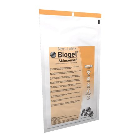 Molnlycke Surgical Glove Biogel® Skinsense™ Size 9 Sterile Polyisoprene Standard Cuff Length Micro-Textured Straw Not Chemo Approved - Case of 160 - 31490-CS