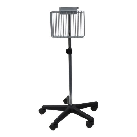Omron Healthcare Blood Pressure Monitor Cart IntelliSense™ Stainless Steel 22 Inch Silver 5-7/8 X 12 X 21-1/2 Inch Basket, 11 X 12 Inch Platform - Each - HEM-907-STAND-EA