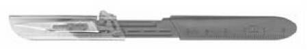 Aspen Surgical Products Safety Scalpel Bard-Parker™ Conventional No. 11 Stainless Steel / Plastic Nonslip Grip Handle with Centimeter Scale Sterile Disposable - Case of 100 - 372611-CS