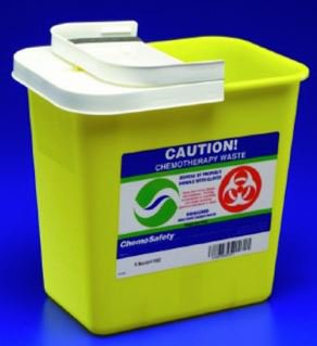 Cardinal Chemotherapy Waste Container SharpSafety™ Yellow Base 18-3/4 H X 12-3/4 D X 18-1/4 W Inch Vertical Entry 12 Gallon - Case of 10 - 8931PG2-CS