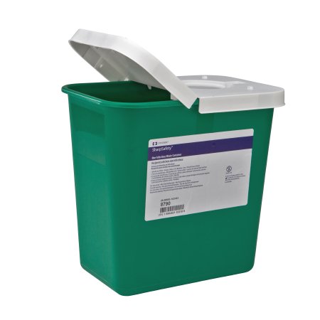 Cardinal Non-Infectious Waste Container EnviroStar™ Green Base 17-3/4 H X 11 W X 15-1/2 D Inch Vertical Entry 8 Gallon - Case of 10 - 8781-CS
