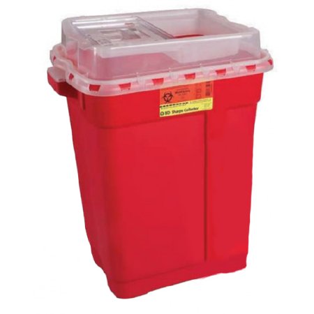 BD Sharps Container BD™ Red Base 26-1/4 H X 20 W X 14-3/4 D Inch Vertical Entry 19 Gallon - Each - 305666-EA