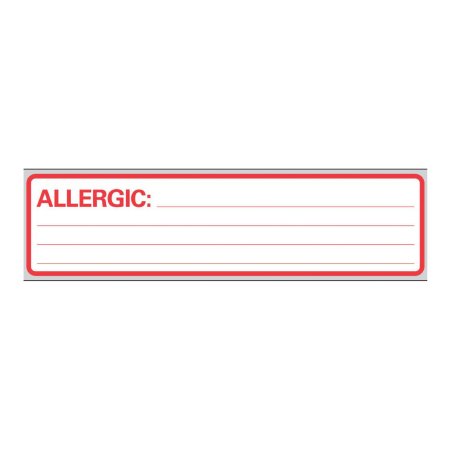 Precision Dynamics Pre-Printed Label Timemed Allergy Alert White Allergic: Red Alert Label 1 X 6 Inch - Roll of 1 - N-12-RL