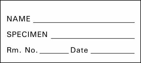 Precision Dynamics Pre-Printed Label Timemed Advisory Label White Tape Name_Specimen_Rm No_ Date Black Patient Information 1 X 2-1/4 Inch - Roll of 1 - SP-1-RL