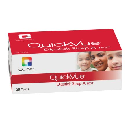 Quidel Respiratory Test Kit QuickVue® Infectious Disease Immunoassay Strep A Test Throat / Tonsil Saliva Sample 50 Tests CLIA Waived - Case of 12 - 20108-CS