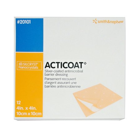 Smith & Nephew Silver Barrier Dressing Acticoat 4 X 4 Inch Square Sterile - Each - 20101-EA