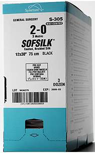 Covidien Nonabsorbable Suture without Needle Sofsilk™ Silk Braided Size 4-0 - Box of 24 - S-403-BX