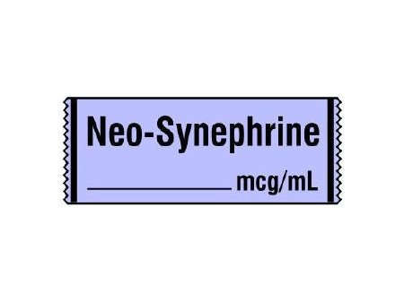 Shamrock Scientific Drug Label Shamrock Anesthesia Label Neo-Synephrine mcg/mL Violet 1/2 X 1 Inch - Roll of 1 - SA-285-RL