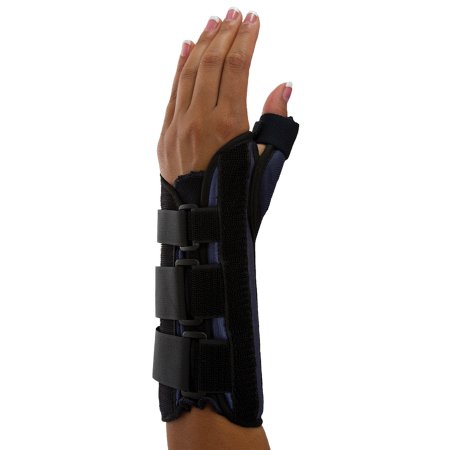 Bird & Cronin Wrist Brace with Thumb Spica Premier® Aluminium / Foam / Nylon / Plastic / Polyester Left Hand Black Small - Each - 08144552-EA